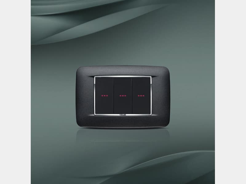 Vimar Eikon Tactil Black Glass Switch